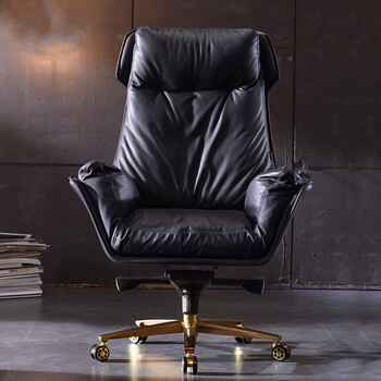 65轻奢高端60木子欣欣老板椅皮质家用电脑椅子可躺办公总裁转椅
