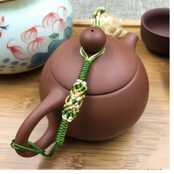 壶盖绳功夫茶道绳子紫砂壶盖绳子茶壶系壶绳茶杯绳绑壶手工q 金线系