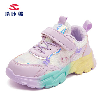 哈比熊童鞋春秋款儿童运动鞋女童中大童休闲鞋女孩透气运动鞋gs7668