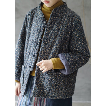 东北大花棉袄中式盘扣花女夹棉加厚大棉服中国风唐装对襟禅意茶服