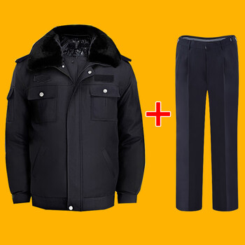 警辅服装军大衣男冬季加厚短款保安大衣多功能防寒服棉大衣执勤服套装