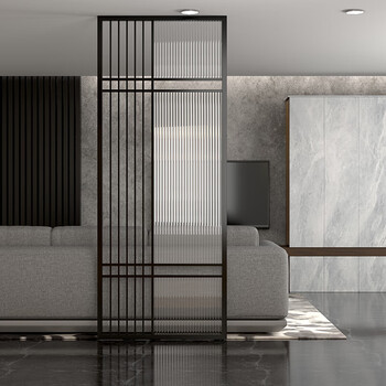 意式轻奢玄关屏风现代简约客厅入户房间隔断墙长虹玻璃隔断装 款式2