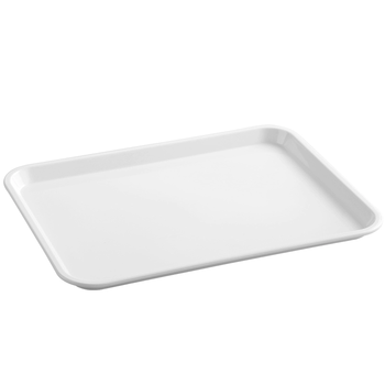 长方形密胺仿瓷餐具家用面包水果蛋糕茶水杯托盘塑料盘子 小号白色23
