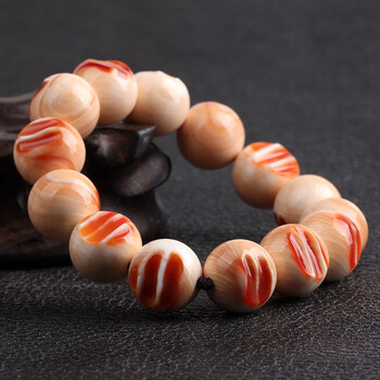 喜上佳 海南天然血槽万宝螺手串 血贝壳珠链手链情侣男女单圈佛珠圆