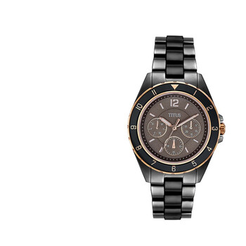 titus铁达时手表女石英腕表瑞士陶瓷不锈钢典雅休闲表3248送女友w