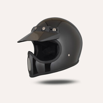 汤普森汤普森新款巡航复古头盔小盔体玻璃钢头盔经典70年代款亮黑m