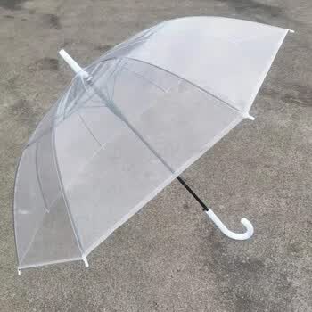 阿尤布大雨伞双人直杆透明伞高强度加厚面料透明雨伞23寸透白透白