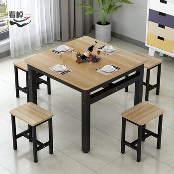 な红星美凯龙同款臻峰小饭店餐桌椅正方形吃饭四方桌子早餐店家用
