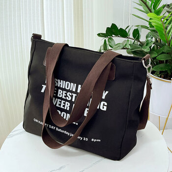 酷奇袋鼠帆布包包通勤大包女2023新款大容量学生上课帆布袋斜挎托特