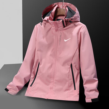 运动外套男户外可脱卸帽防风防水冲锋衣夹克情侣登山服 6268粉色(女款