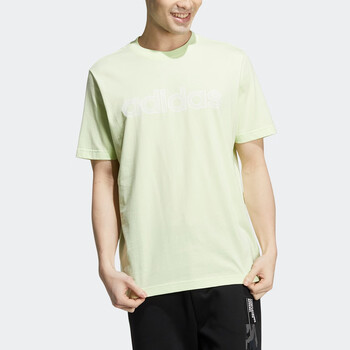 阿迪达斯adidasneo男装夏季居家运动圆领短袖t恤hd7066hd7067酸橙绿白