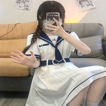 素优米水手服连衣裙长款夏制服女可爱甜美风3月底补货s7590斤