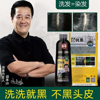 昌义生态一洗黑染发剂(黑色400ml) 男女士洗发水泡泡植物不沾头皮染