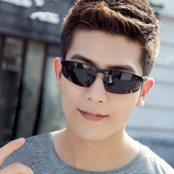 太阳镜男司机驾驶变色墨镜日夜钓鱼眼睛防紫外线开车黑框黑灰偏光片