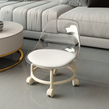 创京懿选滑轮矮凳 网红小凳子万向轮滑轮矮凳带娃神器亚克力透明宝宝