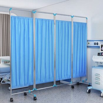 aey 不锈钢医用屏风医院诊所移动式折屏加厚隔断屏风 四折 可定制