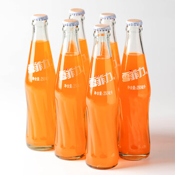 可口可乐齐齐哈尔雪菲力汽水菠萝味橙味玻璃瓶饮料老式大香槟250ml6瓶