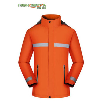 淳沫笙夏加油站外卖骑手工作服冲锋衣秋冬加绒厚外套防水防风定制logo