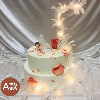 米苏先生网红花仙子小仙女生日蛋糕天使娃娃翅膀5蛋糕抖音创意定制女生同城配送深圳北京广州全国天使娃娃a款10寸 图片价格品牌报价 京东