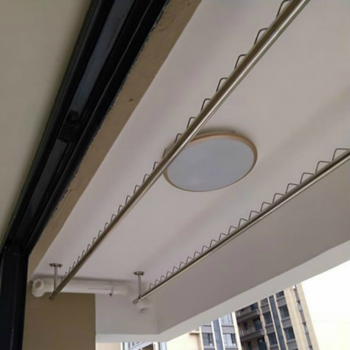 居壹生304不锈钢固定式晾衣杆阳台波浪防风吊顶挂衣架侧墙装凉衣管单