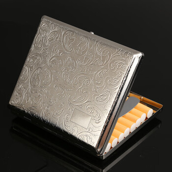 布里茨大容量20支装不锈钢烟盒便携男翻盖金属防压烟夹创意礼品 大唐