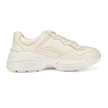 古驰gucci男士rhyton系列象牙色牛皮做旧老爹鞋498916a9l009522943