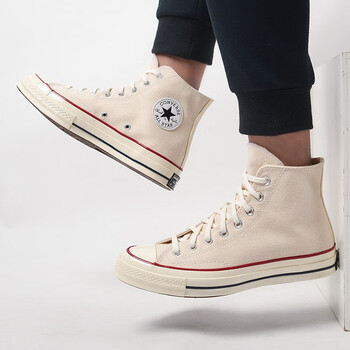 匡威（Converse）男鞋2024秋季新款1970s帆布鞋三星标经典女鞋黑色高帮休闲板鞋潮 162053C /米白 42