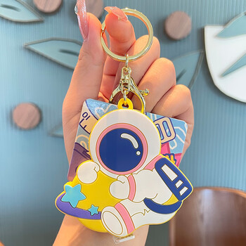 小型宇航员尺子测量三围身高便携带家用钥匙扣挂件 星空黄宇航员-卷尺