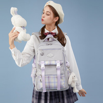 jk书包害羞熊金才子书包女中学生大容量双肩包2021新款轻便初中校园