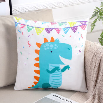 可爱抱枕靠垫沙发靠背垫靠枕床头腰靠汽车椅子护腰睡觉抱枕套小恐龙