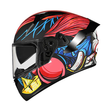 dot头盔摩托车全盔男双镜片防雾防晒四季电动车头盔女机车安全帽冬季