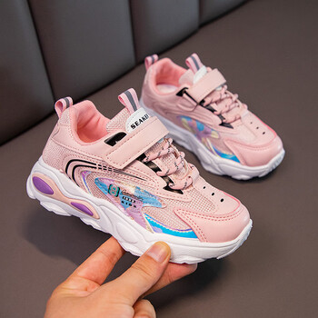 11女孩跑步鞋十小孩穿的五六七八岁男童鞋春秋学生软底网鞋4韩版3鞋子