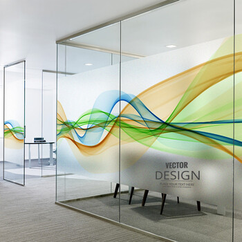 定制企业logo磨砂玻璃贴纸办公室隔断玻璃贴膜会议室门窗装饰玻璃贴膜