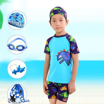 纤多洛男童女童泳衣新款韩国婴儿比基尼套装宝宝分体中大童泳衣泳裤