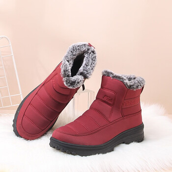 泰和源老北京布鞋女冬季新款加绒保暖防滑软底一脚蹬高帮休闲棉鞋红色