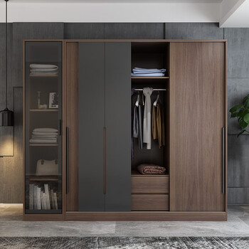 6米(三门推拉)】】松闲意式极简推拉门衣柜现代风卧室滑门移门收纳储