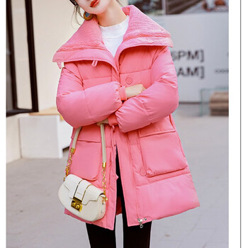 雅鹿羽绒服女2023年新款女中长款冬季加厚韩版宽松翻领少女学sn9436