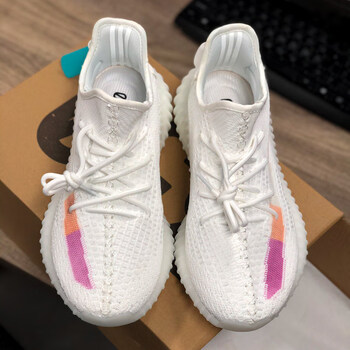 【商场同款】椰子鞋男350麻布奶油白冰蓝满天星官网运动女鞋潮鞋 彩虹