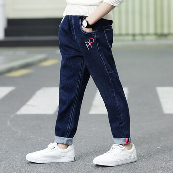 阿杰邦尼 男童裤子儿童牛仔裤长裤中大童洋气春秋男孩韩版潮2019新款