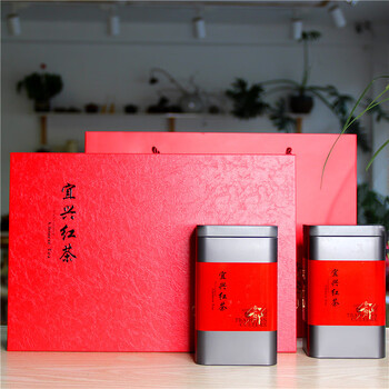 5折红茶茶叶宜兴红茶礼盒一级春茶精美礼品茶叶100gx2罐