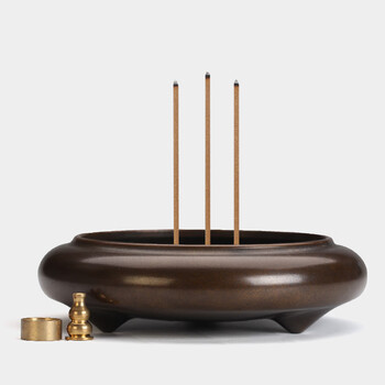 木幸福纯铜香炉供佛家用室内大号供奉檀香炉茶道摆件焚香炉线香炉烧