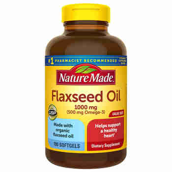 Nature Made莱萃美亚麻籽油胶囊亚麻酸Omega-3欧米伽3调节三高软化血管美国进口 1000mg/180粒