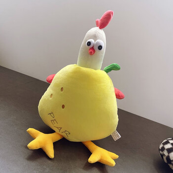 卡宾欧蓝脖鸡梨小鸡公仔创意礼物生日礼物毛绒玩具娃娃 蓝脖鸡梨 小号