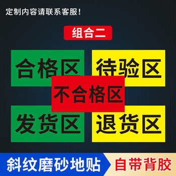 分区类标识牌地贴药房超市划分墙贴定制黑字一套磨砂贴贴地面使用30x