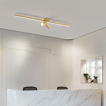 全铜长条射灯客厅可旋转明装轨道灯饰服装店吸顶天花过道灯走廊灯 全