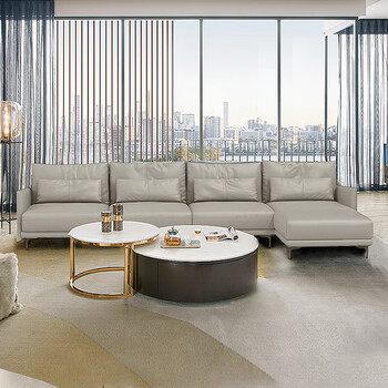 cbd意式简约大户型科技布沙发jd016 绅士灰 3 1 右贵妃 3.2m 超体