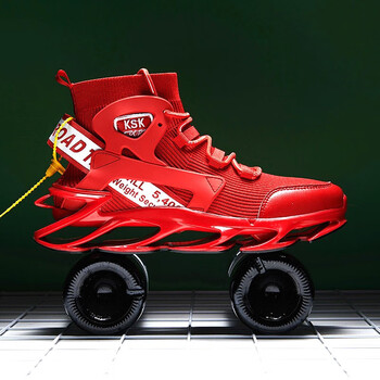 鞋男鞋红色战士超火刀锋鞋厚底春季运动鞋本命年高帮运动潮鞋9997红色