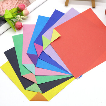 多色15厘米正方形双面双色纯色儿童手工折纸彩色叠纸卡纸材料 2本双面
