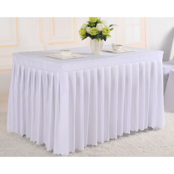 公司酒店会议室桌布桌裙桌套桌罩舞台裙展会签到台裙办公长条桌布白色