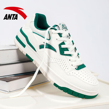 安踏(anta)板鞋王一博同款男鞋2023新款低帮运动休闲鞋烈焰4代 -5象牙